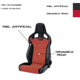 Recaro RC414102585 Asiento Deportivo Cross Sportster CS Calefacción Piel Artificial Negro-Dinamica Rojo Copiloto