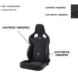 Recaro RC415001351 Asiento Deportivo Cross Sportster CS Airbag Artista Negro-Nardo Negro Piloto