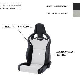 Recaro RC415102588 Asiento Cross Sportster CS Airbag Calefacción Piel Artificial Negro/Dinamica Gris Copiloto