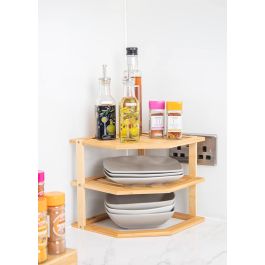 Estantería Rinconera de Cocina en Bambú Quttin (6 Unidades) Estantería Rinconera de Cocina en Bambú Quttin (6 Unidades)