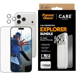 PanzerGlass 3-in-1 Flagship Explorer Bundle Protector de Pantalla para iPhone 17 Pro Max, Resistente a Rayones y Golpes, Transparente