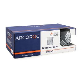 Caja 6 Vasos Bajos Vidrio Broadway Mazzarine Arcoroc 30 cL