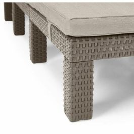 ALLIBERT Daytona Sillón Lounge con Cojines de Resina Trenzada, 4 Posiciones, Beige, 195x65x25,5 cm