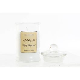 DKD Home Decor Vela de Cristal en Bote, Fragancia Algodón, Blanca, Colección Básicos 6x11x6 cm, 98gr, Pack de 12 Unidades