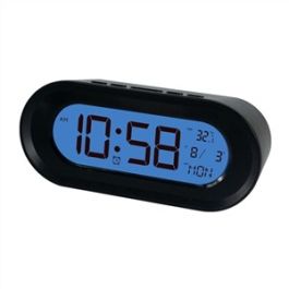 Reloj Despertador Negro Con Termómetro Y Calendario Pantalla 11Cm ELBE RD-700-N Precio: 7.95000008. SKU: S7602616