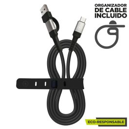 muvit for change cable Tipo C + Tipo A a Tipo C 3A 15w 1,2m negro