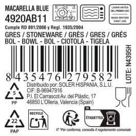 La Mediterranea Bol Macarella Blue 900 ml Ø 15.3x8.5 cm