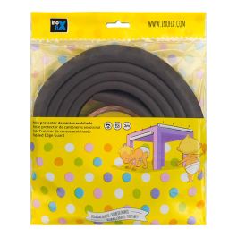Inofix 5003-4-001 Rollo protector de cantos acolchado de caucho de espuma flexible adhesivo 2m marrón para protección de golpes