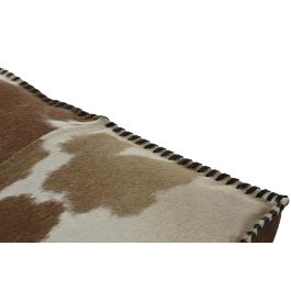 DKD Home Decor Pouf Colonial Marron Piel Poliester Rombos 45 x 40 x 45 cm