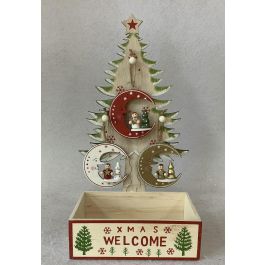 Decoracion Colgante Navidad Tradicional DKD Home Decor Rojo Blanco 11 x 32 x 17 cm (12 Unidades)