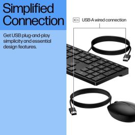 HP Teclado y Ratón con Cable 320MK USB – Conjunto para Productividad Diaria