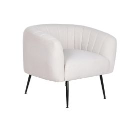 DKD Home Decor Sillón Scandi Beige Negro Poliéster Madera. Dimensiones 75x73x81cm, Altura asiento 43cm, Soporta 120kg, Desmontable. Precio: 221.9900001. SKU: B1FEZA6N93
