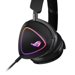 ASUS ROG Delta II Auriculares Gaming Inalámbricos y Alámbricos USB-C con Micrófono Extraíble y Control de Volumen, Negro