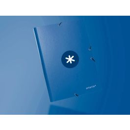 Carpeta Antartik Gomas A4 3 Solapas Carton Forrado Azul Oscuro