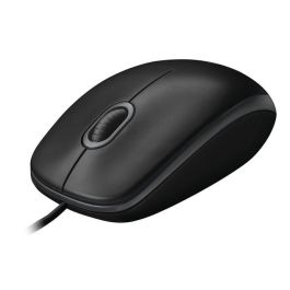 Logitech B100 Ratón Óptico USB Negro para Negocios, 800 DPI, Ergonómico Ambidextro, Conexión USB-A Plug & Play