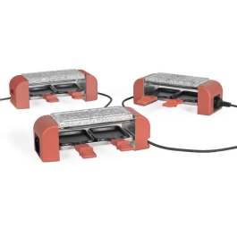 Livoo Raclette conectable DOC310R para 2 personas - 450W - Termostato automático - 2 espátulas de madera y 2 ollas para fondue