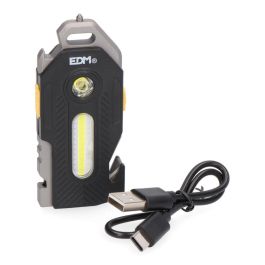 Edm Linterna de seguridad 6 en 1 7W + 2,5W 400lm, LED, batería recargable, abridor botellas, cuter, rompe cristales, silbato emergencia, destornillador Edm Linterna de seguridad 6 en 1 7W + 2,5W 400lm, LED, batería recargable, abridor botellas, cuter, rompe cristales, silbato emergencia, destornillador