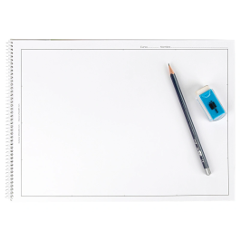 Liderpapel Bloc Dibujo Escolar Espiral 230x325mm 20 Hojas 90 gr/m2 con Recuadro