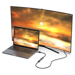 Equip Adaptador Cable DisplayPort a HDMI 1.2, 4K 60Hz, 18 Gbps, HDCP 2.2, HDR, Conectores Dorados, 15 cm, Carcasa Aluminio