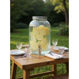 Inde Tarro Vidrio Dispensador con Grifo Lines 4L 15x26 cm