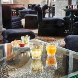 Arcoroc Vasos Bajos Arcade, Set de 6, 35 cL, Vidrio Templado Resistente, Diseño con Relieve, Apto Lavavajillas y Microondas