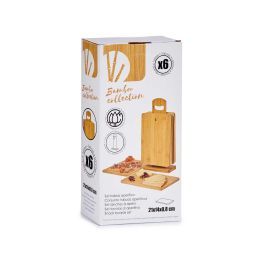 Set de 6 Tablas de Bambú Kinvara con Soporte - 14x31x6.5 cm, Marrón (6 Unidades) Set de 6 Tablas de Bambú Kinvara con Soporte - 14x31x6.5 cm, Marrón (6 Unidades)