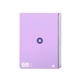 Antartik Cuaderno Espiral A4 Micro Tapa Dura 80h 100 gr Cuadro 5 mm Color Lavanda