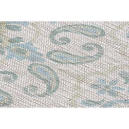 DKD Home Decor Alfombra Árabe Rojo y Verde, 290x200 cm, Fina 0.5 cm, Yute y Poliéster, 1200 gsm, Lavable Máquina (2 Unidades)