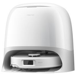 Roborock Qrevo Curv 5A1 Robot Aspirador y Fregador con Estación Base Multifunción Sin Bolsa, Color Negro y Blanco