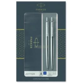 Parker Jotter - Juego de bolígrafo y portaminas de acero CT - Incluye estuche