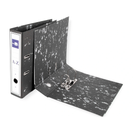 Liderpapel Archivador de Palanca Folio Classic Black Negro Compresor Metal Rado Lomo 75mm