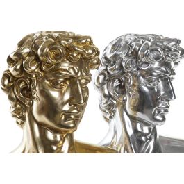 DKD Home Decor Figura Neoclásico Dorado Plateado Resina Busto Clásico 24.5 x 17.5 x 36 cm (2 Unidades)
