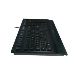 Logitech K280e Teclado USB con Cable – Robusto, Duradero, Resistente Salpicaduras, Teclas Silenciosas, Reposamuñecas Ergonómico, Negro