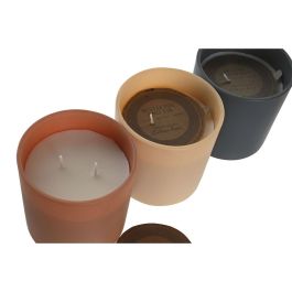 Vela Tropical DKD Home Decor Beige Gris 13 x 12 x 13 cm (3 Unidades)