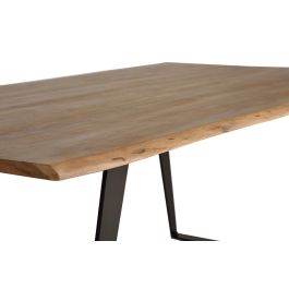 Giner y Colomer Mesa de Comedor Acacia Natural con Patas de Metal Negro 205 cm