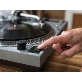 Lenco L-3810 - Tocadiscos de accionamiento directo con puerto USB y preamplificador incorporado, color gris mate