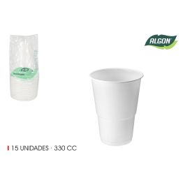 Set de 15 vasos blancos Algon 330 cc (24 Unidades) Precio: 16.94999944. SKU: B1JLNDPWAD