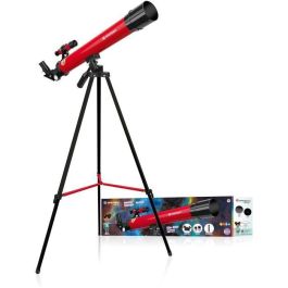 Telescopio astronómico 45/600 AZ - BRESSER JUNIOR - Aumentos hasta 100x - Trípode regulable en altura - rojo