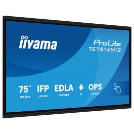 iiyama ProLite TE7514MIS-B2AG Pantalla Digital de Señalización 75" 4K UHD VA Táctil 3840x2160 16:9 8ms 60Hz 24/7 WiFi Altavoces USB-C HDMI DP Negro