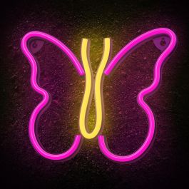 Forever Lámpara Neon LED Mariposa Rosa - Iluminación Decorativa