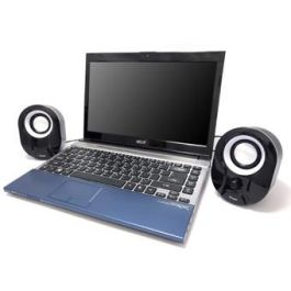 Equip 245333 Altavoces 2.0 para Notebook/PC, con cable USB, 3W, 80-20 Hz, 40Ω, Negro/Blanco