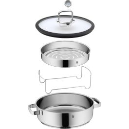 WMF 1743016040 Vaporera Vitalis con Tapa de Cristal 28cm, 5L, Acero Inoxidable, para Inducción y Gas