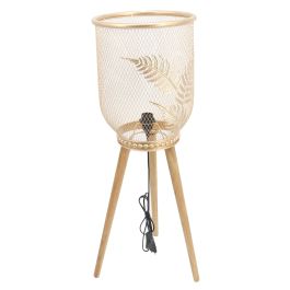 DKD Home Decor Lámpara de Sobremesa Tropical de Metal y Pino, Dorada y Marrón, 90 cm Alto, E27 50W Precio: 45.98999944. SKU: S3040182