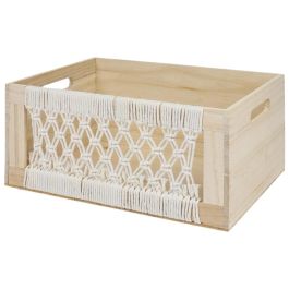 Juego De 3 Cajas Madera Boho Home Deco Factory