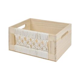 Juego De 3 Cajas Madera Boho Home Deco Factory