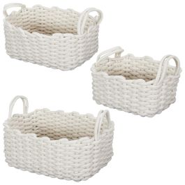 Juego De 3 Cestas Punto Blanco Home Deco Factory Precio: 30.854999758. SKU: B1JP94AG9Z