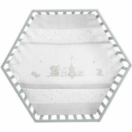 Roba Parque Infantil Hexagonal ROB4005317334172 - Funda Acolchada Diseño Elefante - 6 Ruedas con Freno - Madera Lacada Topo