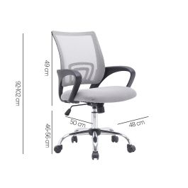 Silla Q-Connect Oficina Siena Malla Base Metalica Alt Max 1000 Anc 560 Prof 570 Ruedas Premium Color Blanco Gris