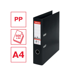 Esselte N1 Archivador de Palanca Din A4 Lomo 75 mm Carton Forrado Negro