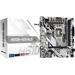 Asrock Placa Base H610M-HDV M.2/D4, Micro ATX, LGA1700, DDR5, Soporte para Intel 14th, 13th & 12th Gen, HDMI, DisplayPort, USB 3.2 Gen1